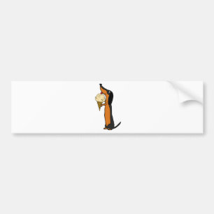 Adesivo Para Carro Cão engraçado do Dachshund que come o sorvete