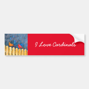 Adesivo Para Carro Cardinals on the Fence Painting - Original Art