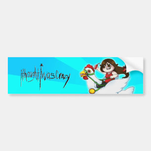 Adesivo Para Carro Carona de frango e faixa de logotipo malucos