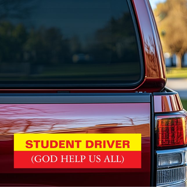 Adesivo Para Carro Carro Engraçado De Motorista Estudante (Funny Student Driver God Help us All Bumper Sticker)