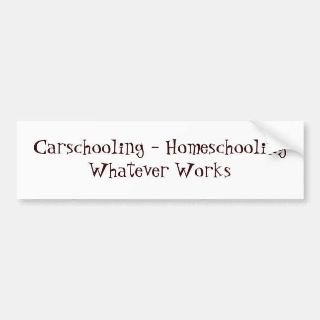 Adesivo Para Carro Carschooling - Homeschooling o que quer que (Frente)