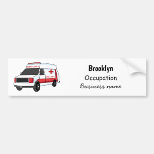 Adesivo Para Carro Cartoon de ambulância vermelha