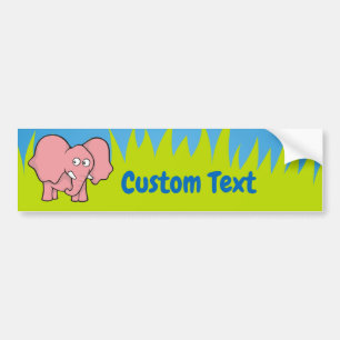 Adesivo Para Carro Cartoon de Elefante Rosa