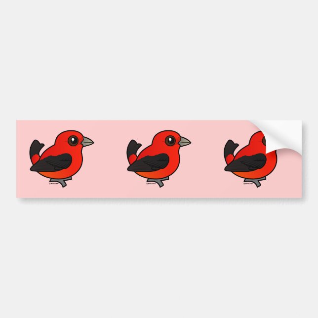 Adesivo Para Carro Cartoon Scarlet Tanager (Frente)