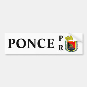 Adesivo Para Carro Casaco de Armas de Ponce, Porto Rico