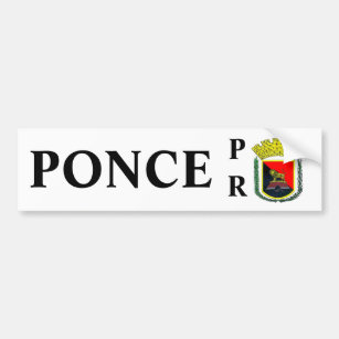 Adesivo Para Carro Casaco de Armas de Ponce, Porto Rico