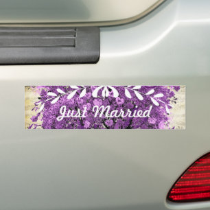 Adesivo Para Carro Casamento Roxo Roxo-Romântico Folha do Coração