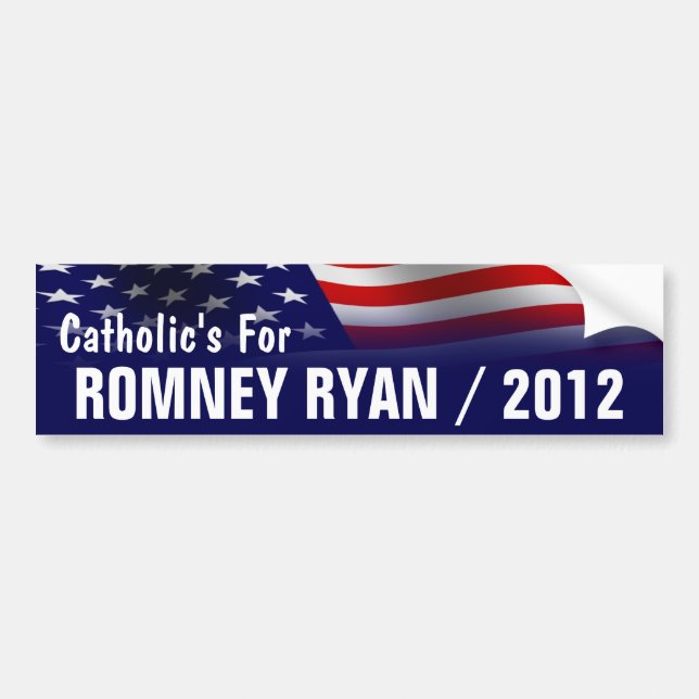 Adesivo Para Carro Católico para Romney Ryan 2012 (Frente)