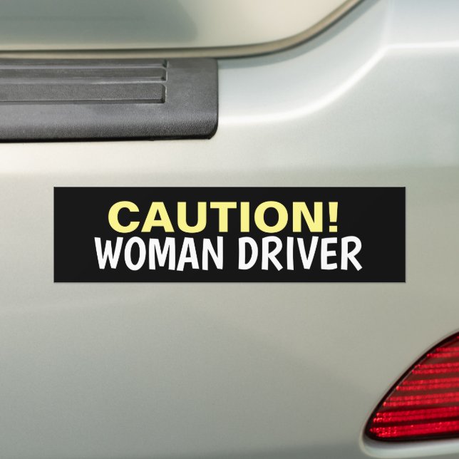 ADESIVO PARA CARRO CAUTION! WOMAN DRIVER FUNNY BUMPER STICKERS (No carro)