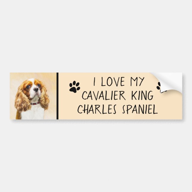 Adesivo Para Carro Cavalier King Charles Spaniel Original (Frente)