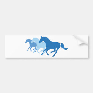 Adesivo Para Carro Cavalo em Execução (Azul)