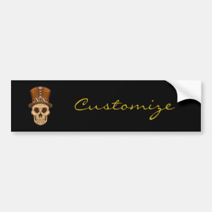Adesivo Para Carro Caveira Steampunk em Top Hat Thunder_Cove