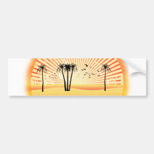 Adesivo Para Carro Cena da praia do verão: Desenho do vetor
