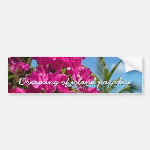 Adesivo Para Carro Cena de natureza tropical com bougainville e palme