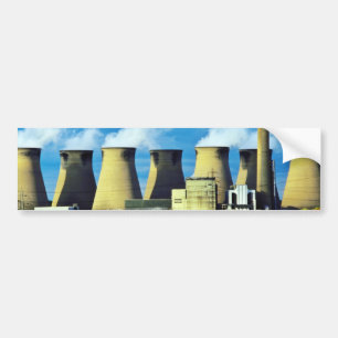 Adesivo Para Carro Central eléctrica campo da papoila e amarelos de