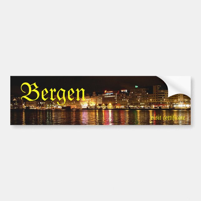 Adesivo Para Carro Certificado da visita de Bergen (Frente)