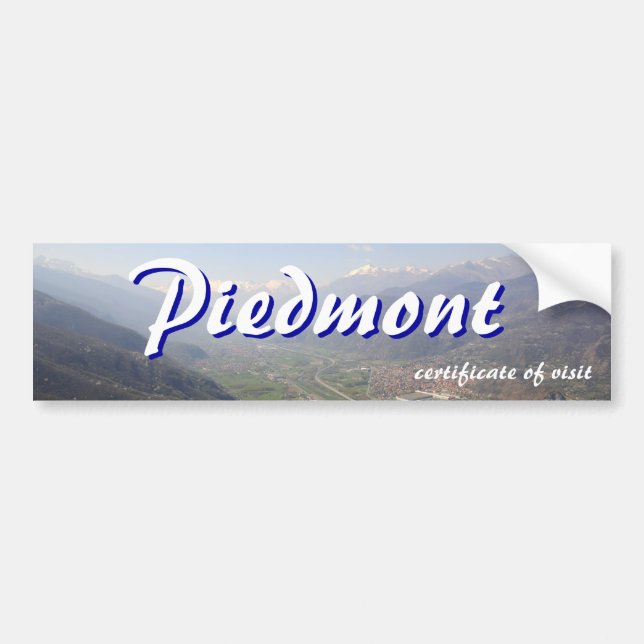 Adesivo Para Carro Certificado de Piedmont da visita (Frente)