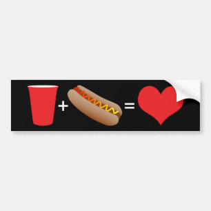 Adesivo Para Carro cerveja + cachorros quentes = amor