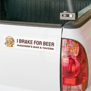 Adesivo Para Carro Cerveja de Texto Personalizada Engraçada