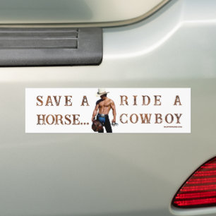 Adesivo Para Carro Chapéu de cowboy de palha save horse SlipperyJoe's