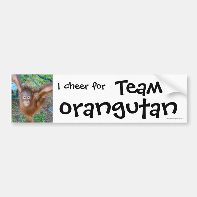 Adesivo Para Carro Cheerleader dos animais selvagens: Orangotango da (Frente)