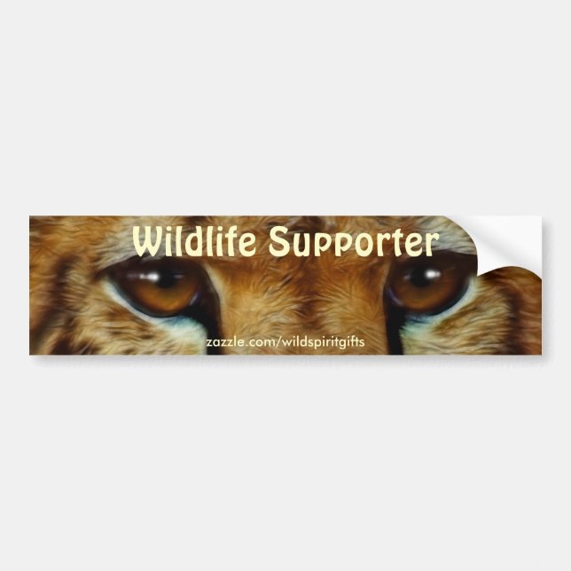 Adesivo Para Carro CHEETAH EYES Wildlife Supporter BUMPER STICKER (Frente)