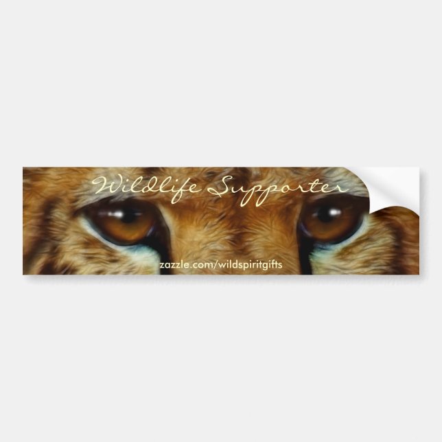 Adesivo Para Carro CHEETAH EYES Wildlife Supporter BUMPER STICKER (Frente)