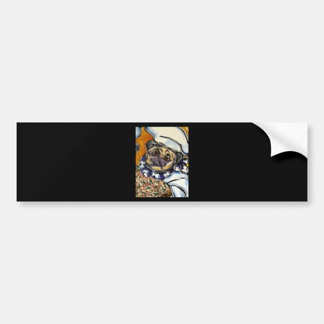 Adesivo Para Carro Chef Pug (Frente)