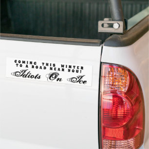 Adesivo Para Carro Chegando no inverno - Idiotas no gelo personalizáv