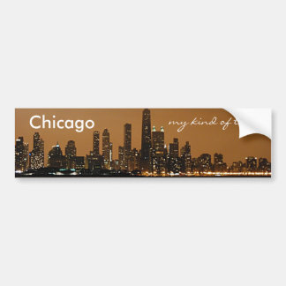 Adesivo Para Carro Chicago Skyline à noite no John Hancock Center