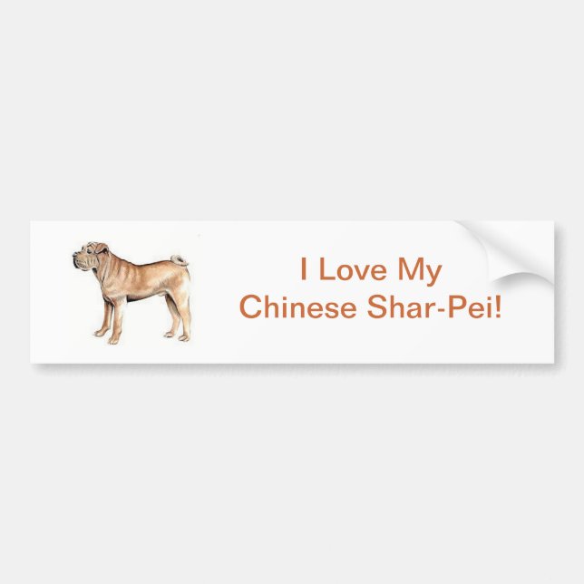 Adesivo Para Carro Chinês Shar-Pei (Frente)