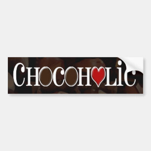 Adesivo Para Carro Chocoholic, Brown escuro e design engraçado do