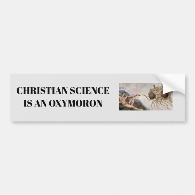 Adesivo Para Carro Christian Science é um oxymoron (Frente)