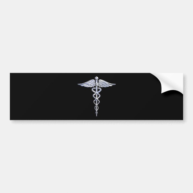 Adesivo Para Carro Chrome Like Caduceus Medical Symbol (Frente)