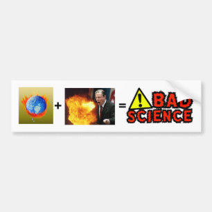 Adesivo Para Carro CIÊNCIA MÁ, AL GORE, terra ardente, +, =