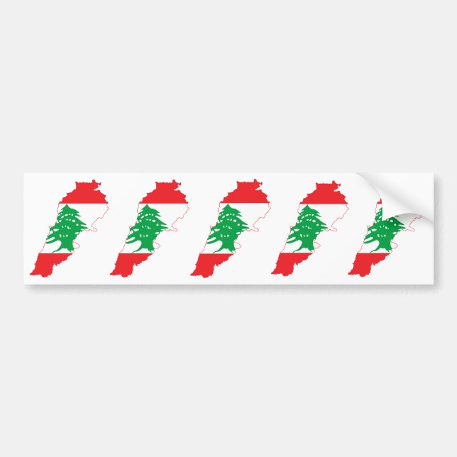 Adesivo Para Carro CINCO Mapa de Sinalizador do Líbano (Frente)