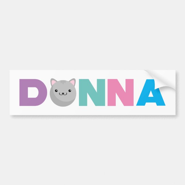 Adesivo Para Carro Cinza Donna ou Ginger Cat Bumper Sticker (Frente)