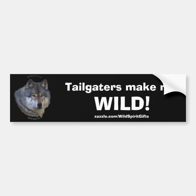 Adesivo Para Carro CINZA WOLF Anti-Tailgater Bumper Sticker (Frente)