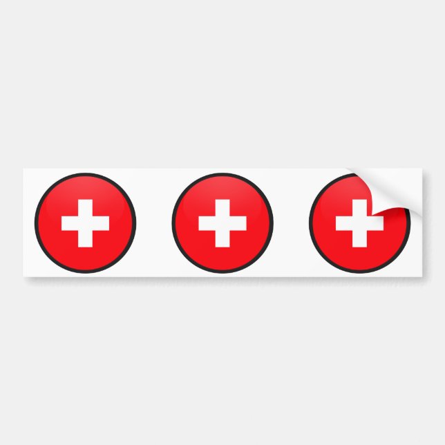 Adesivo Para Carro Círculo da bandeira da qualidade da suiça (Frente)