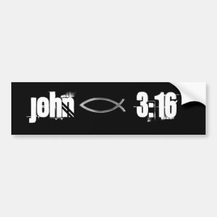 Adesivo Para Carro Citação de Bíblia do John 3:16 Personaliza-a