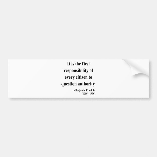 Adesivo Para Carro Citações 3a de Ben Franklin (Frente)