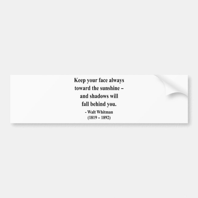 Adesivo Para Carro Citações 7a de Whitman (Frente)