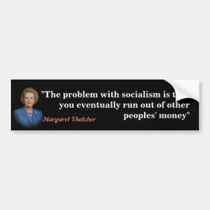 Adesivo Para Carro Citações de Margaret Thatcher no socialismo