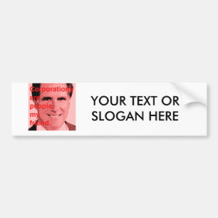 Adesivo Para Carro Citações de Romney - os corporaçõs são pessoa