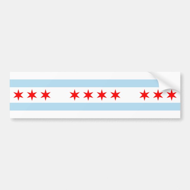 Adesivo Para Carro City Flag de Chicago (Illinois) (Frente)