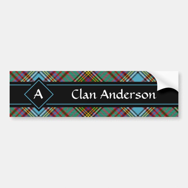 Adesivo Para Carro Clan Anderson Tartan Bumper Sticker (Frente)