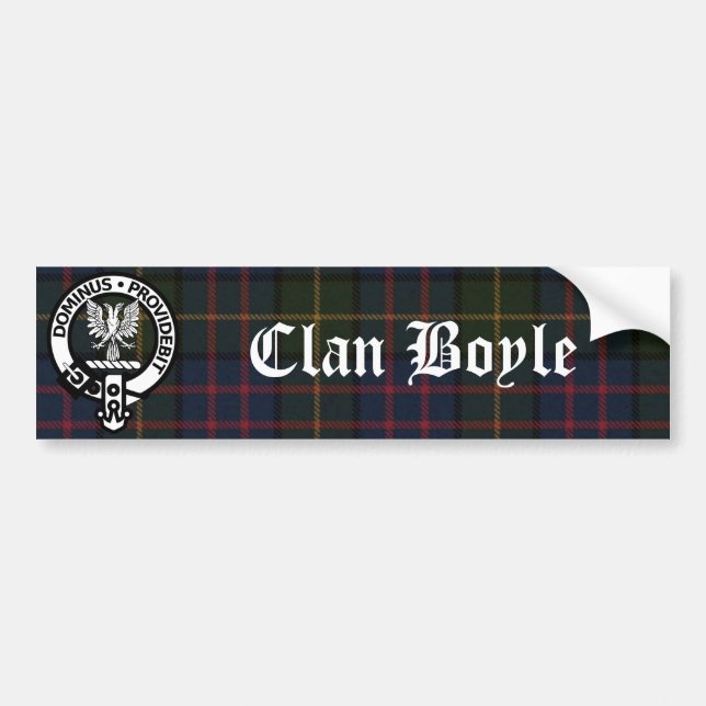 Adesivo Para Carro Clan Boyle Crest & Tartan (Frente)
