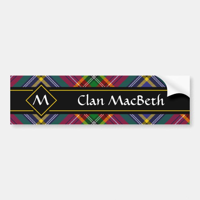 Adesivo Para Carro Clan MacBeth Tartan Bumper Sticker (Frente)