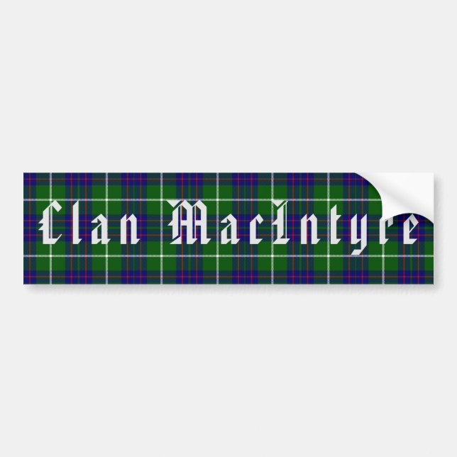 Adesivo Para Carro Clan MacIntyre Tartan Bumper Sticker (Frente)