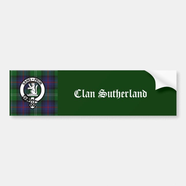 Adesivo Para Carro Clan Sutherland Crest & Tartan (Frente)